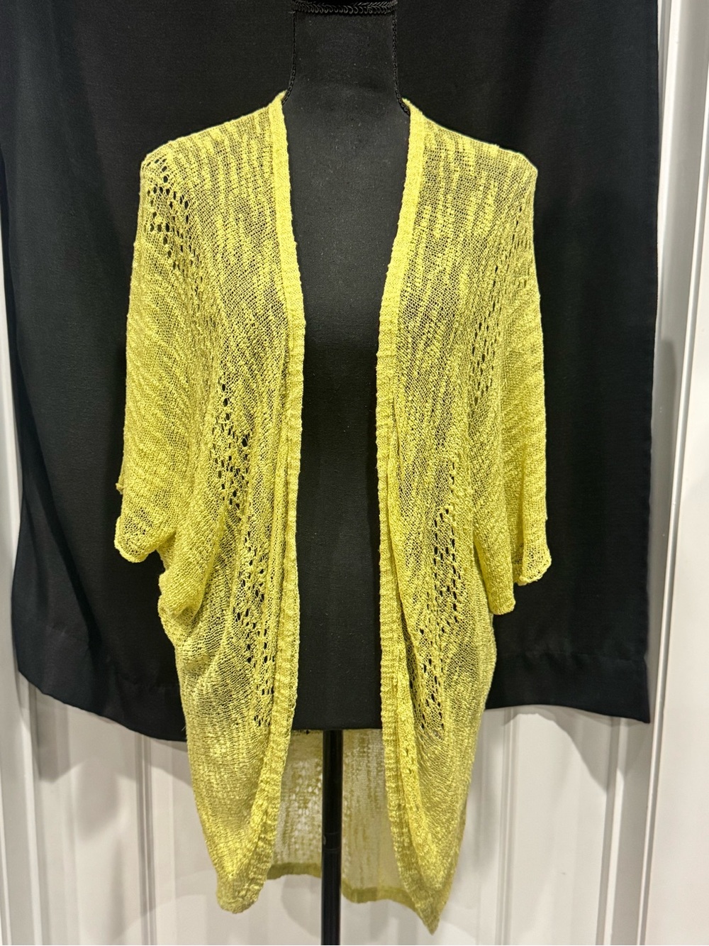 Open-Front Yellow Knit Women's Shrug